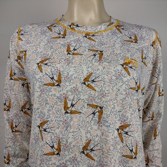 Kari Traa multicolor bird print lightweight long sleeve pullover top XL X-Large - Picture 2 of 8